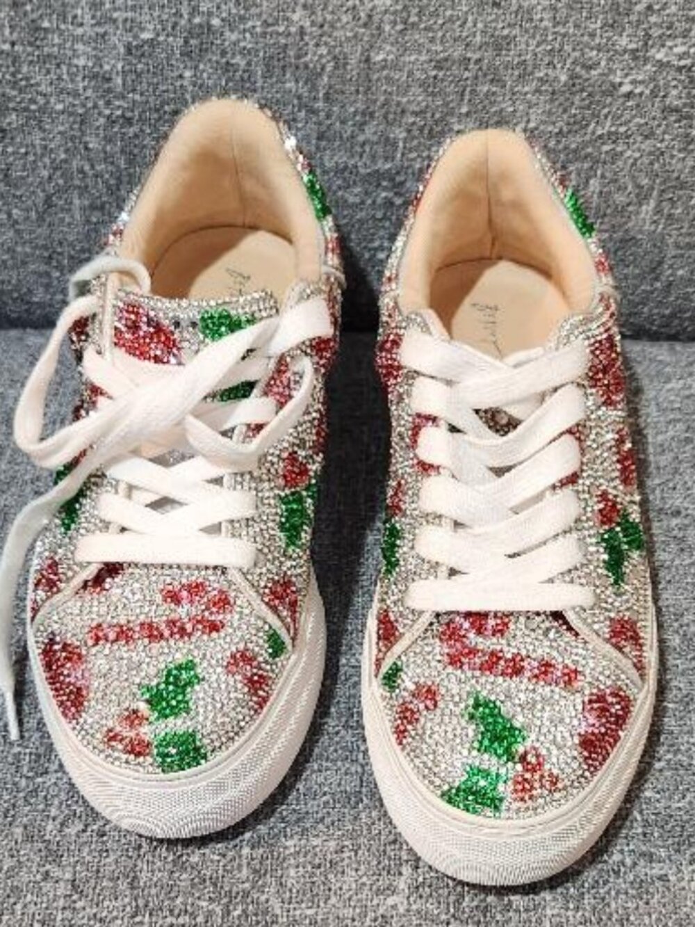 Betsey Johnson Sidny Holly Christmas Rhinestone Sneakers